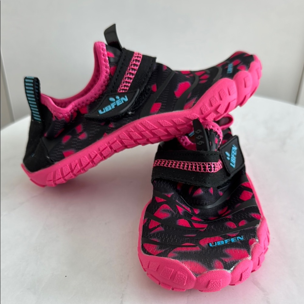 Black and Pink Water Shoes with Textured Grip Sole